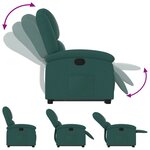 vidaXL Fauteuil inclinable vert foncé tissu
