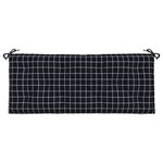 vidaXL Coussin de banc de jardin carreaux noir 120x50x7 cm tissu