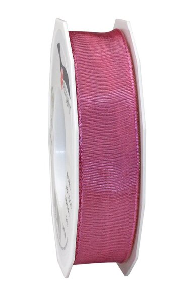 Ruban de soie acetat laitonné lyon 25-m-rouleau 25 mm rose