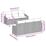 vidaXL Set de canapés de jardin 7 pièces avec coussins gris en poly rotin