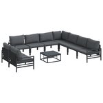 vidaXL Ensemble de canapé de jardin 10 Pièces Anthracite Acier