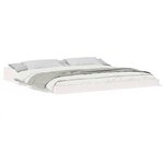 vidaXL Cadre de lit Blanc 200 x 220 cm Bois massif en pin