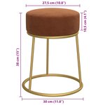 vidaXL Tabouret rond Marron Velours
