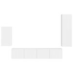 vidaXL Ensemble meuble TV 4 Pièces Blanc brillant Bois d'ingénierie