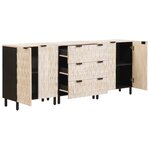 vidaXL Buffet 3 Pièces Finition Lavage Blanc 180 x 33 x 75 cm
