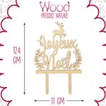 Décoration pour bûche de noël en bois joyeux noël