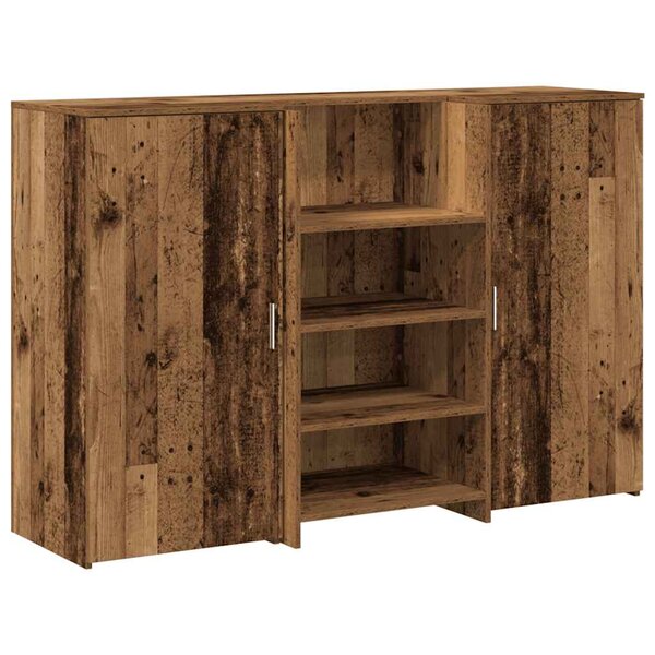 vidaXL Bureau de réception vieux bois 155x50x103 5cm bois d'ingénierie