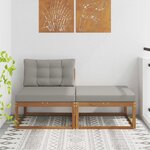 vidaXL Unité de canapé sectionnel avec coussin 2 Pièce Naturel