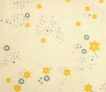Coupon de tissu DIY - Fleur beige et jaune 50 x 140 cm