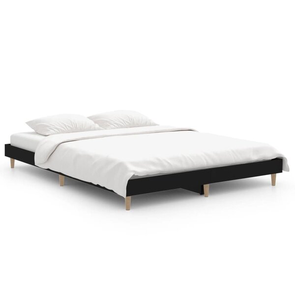 vidaXL Cadre de lit sans matelas noir 140x190 cm bois d'ingénierie