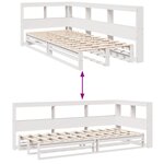 vidaXL Lit bibliothèque sans matelas blanc 90x200cm bois de pin massif