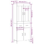 vidaXL Buffet haut Blanc 69 5x34x180 cm Bois d'ingénierie
