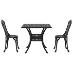 vidaXL Ensemble de 2 Noir Aluminium Table 80 cm  2 places Légère