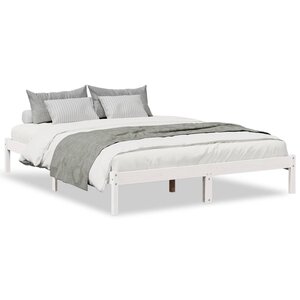 vidaXL Cadre de lit extra long sans matelas 140x220 cm bois massif pin