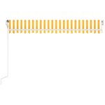 vidaXL Auvent automatique capteur de vent/LED 400x350cm Jaune et blanc