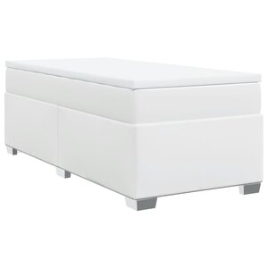 vidaXL Sommier à lattes de lit avec matelas Blanc 100x200cm Similicuir