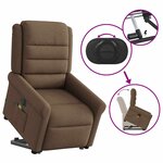 vidaXL Fauteuil inclinable de massage électrique Marron Tissu