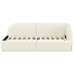 vidaXL Cadre de lit d'angle Crème 90 cm x 200 cm tissu