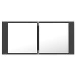 Vidaxl armoire de salle de bain à miroir led gris 100x12x45 acrylique