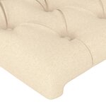 vidaXL Tête de lit avec oreilles Crème 203x16x78/88 cm Tissu