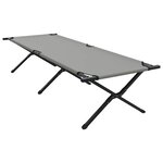 vidaXL Lit de camping pliant 2 Pièces Gris Tissu Oxford