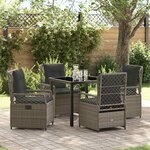 vidaXL Ensemble de salle à manger pour jardin 5 Pièces Gris polyrotin