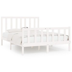 vidaXL Cadre de lit sans matelas blanc 160x200 cm bois massif
