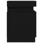 Table de chevet vidaXL avec lumières LED Chêne Noir 35x39x55 cm