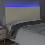 vidaXL Tête de lit à LED Crème 180x5x118/128 cm Similicuir