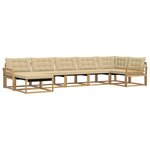 vidaXL Ensemble de canapés d'extérieur 7 Pièces Blanc et Beige