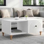 vidaXL Table basse Blanc brillant 90 x 50 x 40 cm Bois d'ingénierie