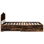 vidaXL Cadre de lit Chêne fumé 135 x 190 cm Bois d'ingénierie