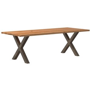 vidaXL Table à manger marron clair bois de chêne massif rectangulaire