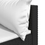 vidaXL Canapé d'angle de jardin avec coussins Noir Résine tressée