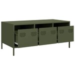 vidaXL Table basse vert olive 101 5x50x43 5 cm acier laminé à froid