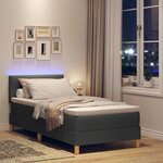 vidaXL Lit à ressorts avec matelas Gris foncé 100 x 200 cm tissu