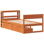 vidaXL Cadre de lit sans matelas cire marron 75x190 cm bois pin massif
