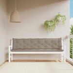 vidaXL Coussins de banc de jardin 2 Pièces taupe 200x50x7 cm tissu Oxford