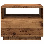 vidaXL Table basse avec lumières LED vieux bois 50x49x40 cm