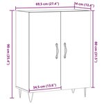vidaXL Buffet chêne artisanal 69 5x34x90 cm bois d'ingénierie