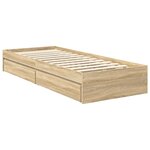 vidaXL Lit de Rangement Chêne Sonoma 70 x 190 cm Bois d'ingénierie