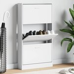 vidaXL Meuble à chaussures Blanc 59x17x108 cm Bois d'ingénierie