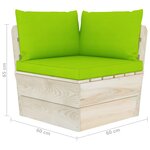 vidaXL Canapé palette à 4 places de jardin avec coussins Bois d'épicéa