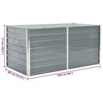 vidaXL Jardinière 160 x 80 x 77 cm Gris Acier galvanisé
