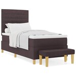 vidaXL Lit à ressorts avec matelas Marron foncé 80 x 200 cm tissu