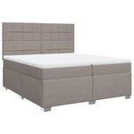 vidaXL Sommier à lattes de lit avec matelas Taupe 200x200 cm Tissu