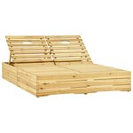 vidaXL Chaise longue double et coussins taupe Bois de pin imprégné