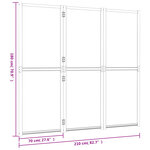 vidaXL Cloison de séparation 3 panneaux Blanc crème 210x180 cm
