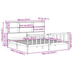 vidaXL Lit bibliothèque sans matelas blanc 180x200 cm bois pin massif