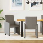 vidaXL Chaises de Salle à Manger avec Roues 2 Pièces Gris clair